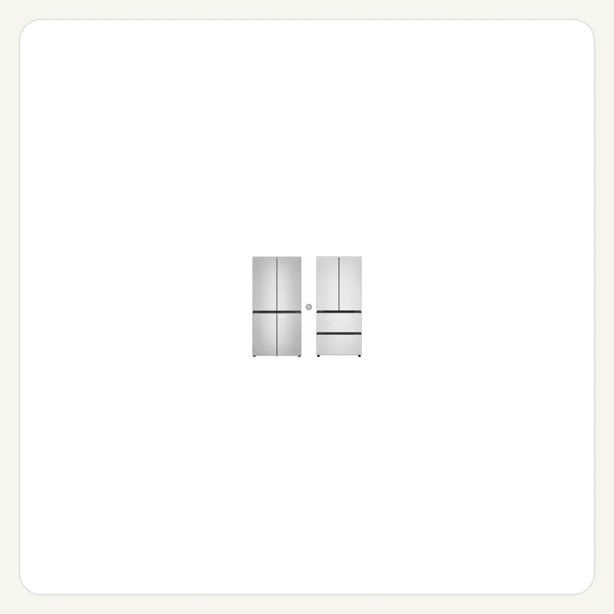 LG 디오스 오브제컬렉션 STEM 베이직 냉장고 Fit & Max + LG 디오스 오브제컬렉션 김치톡톡 Fit & Max 제품 이미지