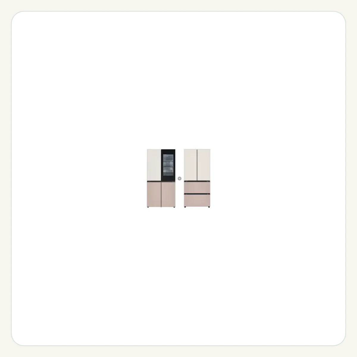 LG 디오스 오브제컬렉션 STEM 베이직 냉장고 Fit & Max (노크온) + LG 디오스 오브제컬렉션 김치톡톡 Fit & Max 제품 이미지